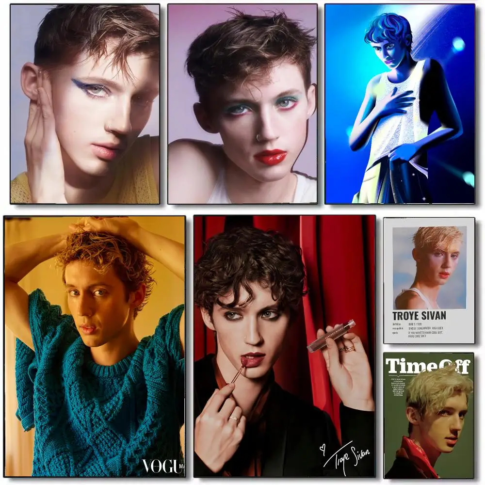 Singer T-Troye Sivan Poster Wall Art Printed Decor Sticker Stylish Home Gift for Living Room Bedroom Corridor Cafe