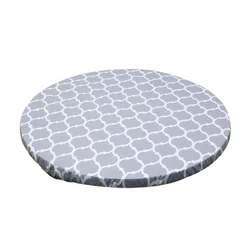 Elastic Edged Vinyl Fitted Tablecloth Flannel Backed & Elastic Edge Oil Table Cover Table Protector 35''-43