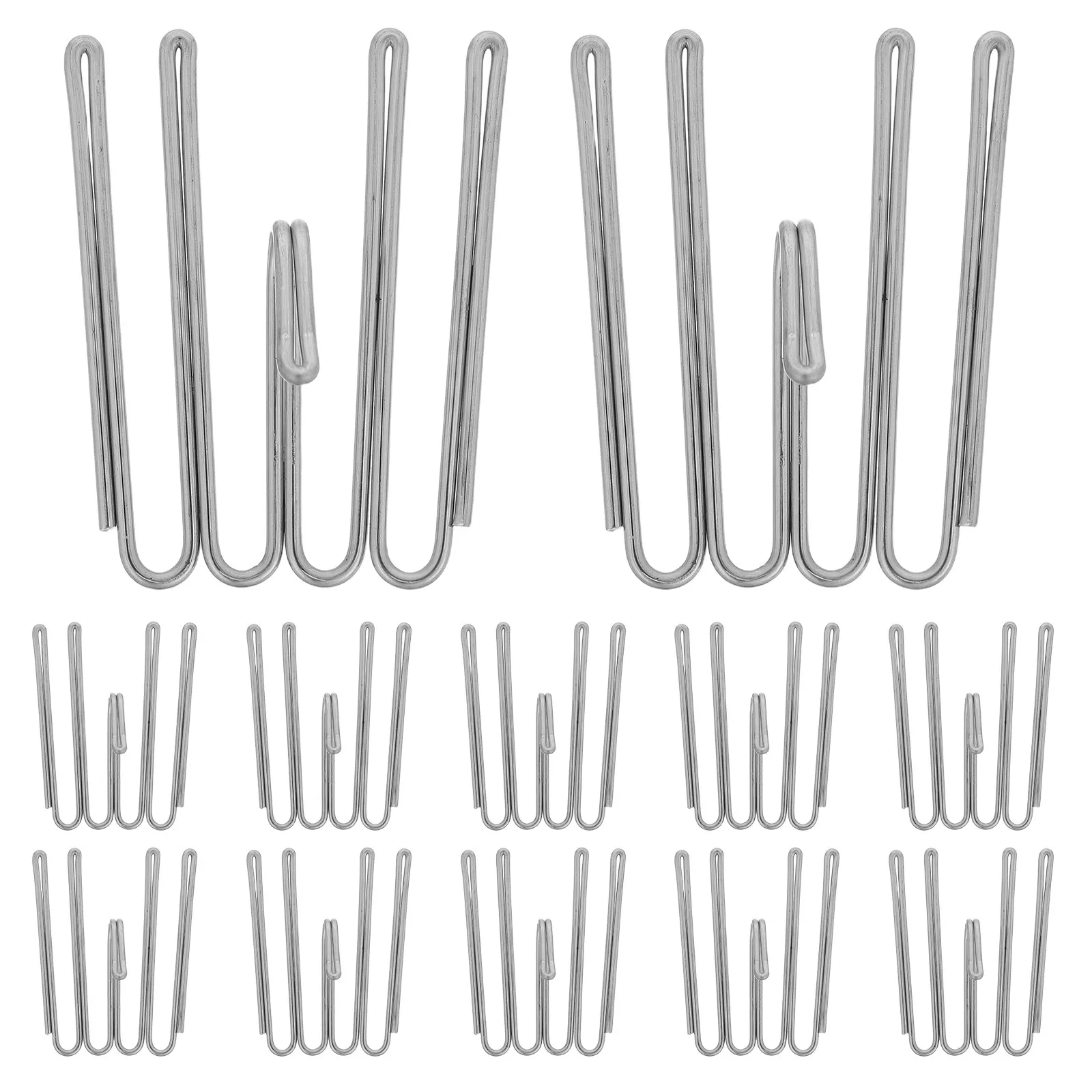 12pcs Stainless Steel Curtain Pleat Hook Four Prong Curtain Hook Hardware Drapery Clip Holder for Window Curtain Home Office Use view 4