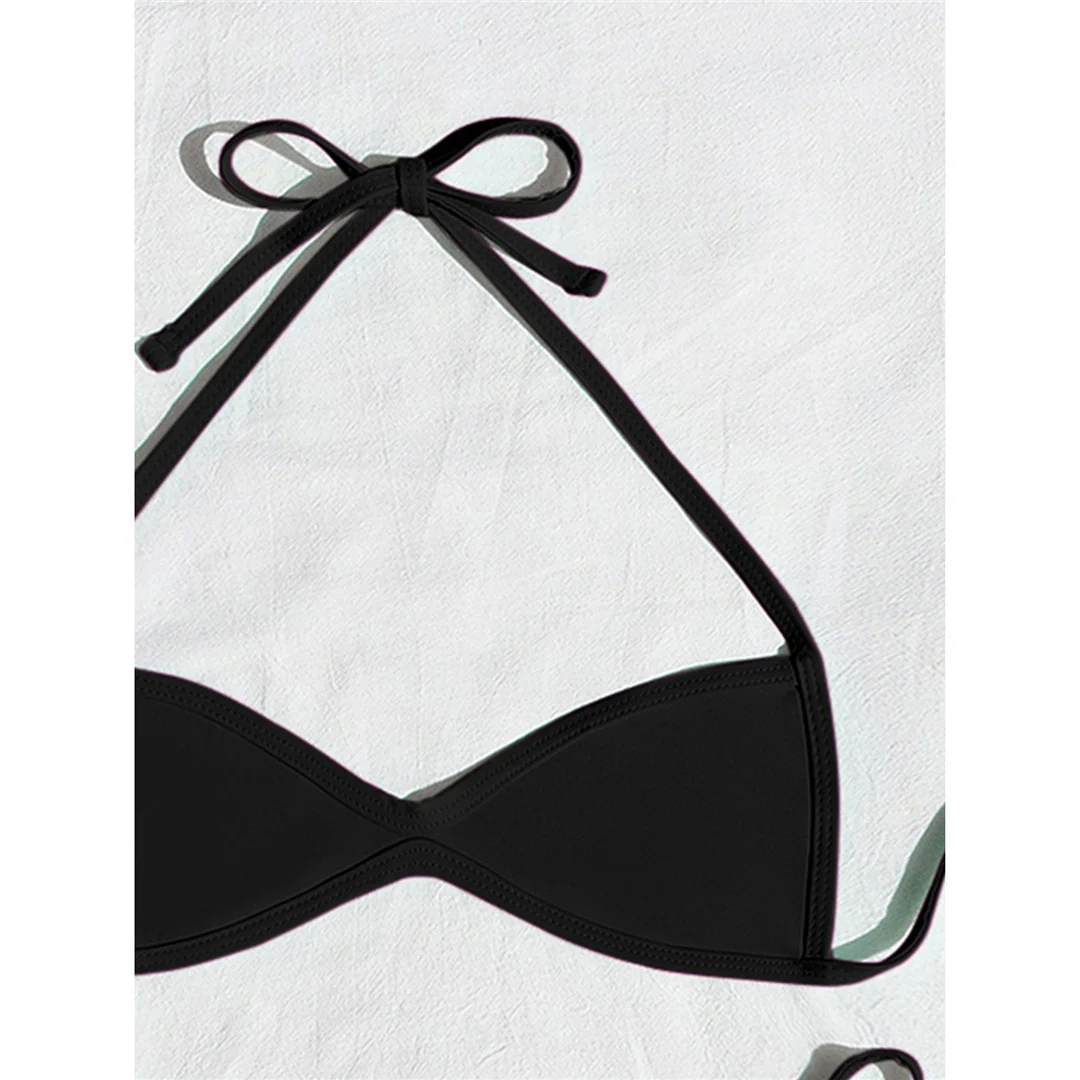 XS - L Neckholder-Bikini mit hohem Beinausschnitt, Damen-Badeanzug, zweiteiliger Bikini-Set, Badeanzug mit Trägern, Badebekleidung, Badeanzug V8276 – Detail 4