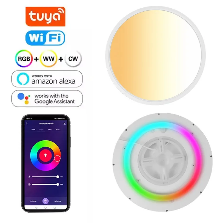 Tuya WiFi Bluetooth RGB Smart LED Ceiling Light 2.4G Remote Control Dimmable Work with Alexa Google Home 85-265V Bedroom Lamp