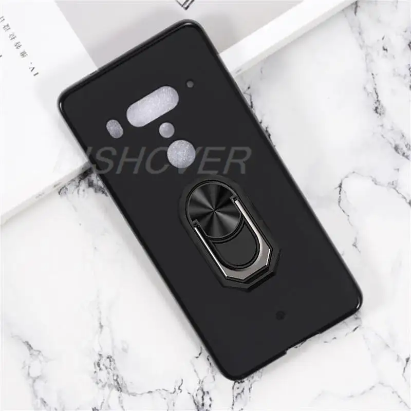 Magnet Phone Case For HTC U12 Plus U12+ Shockproof Soft TPU Silicone Cover For HTC U12 Plus Case With Ring Holder