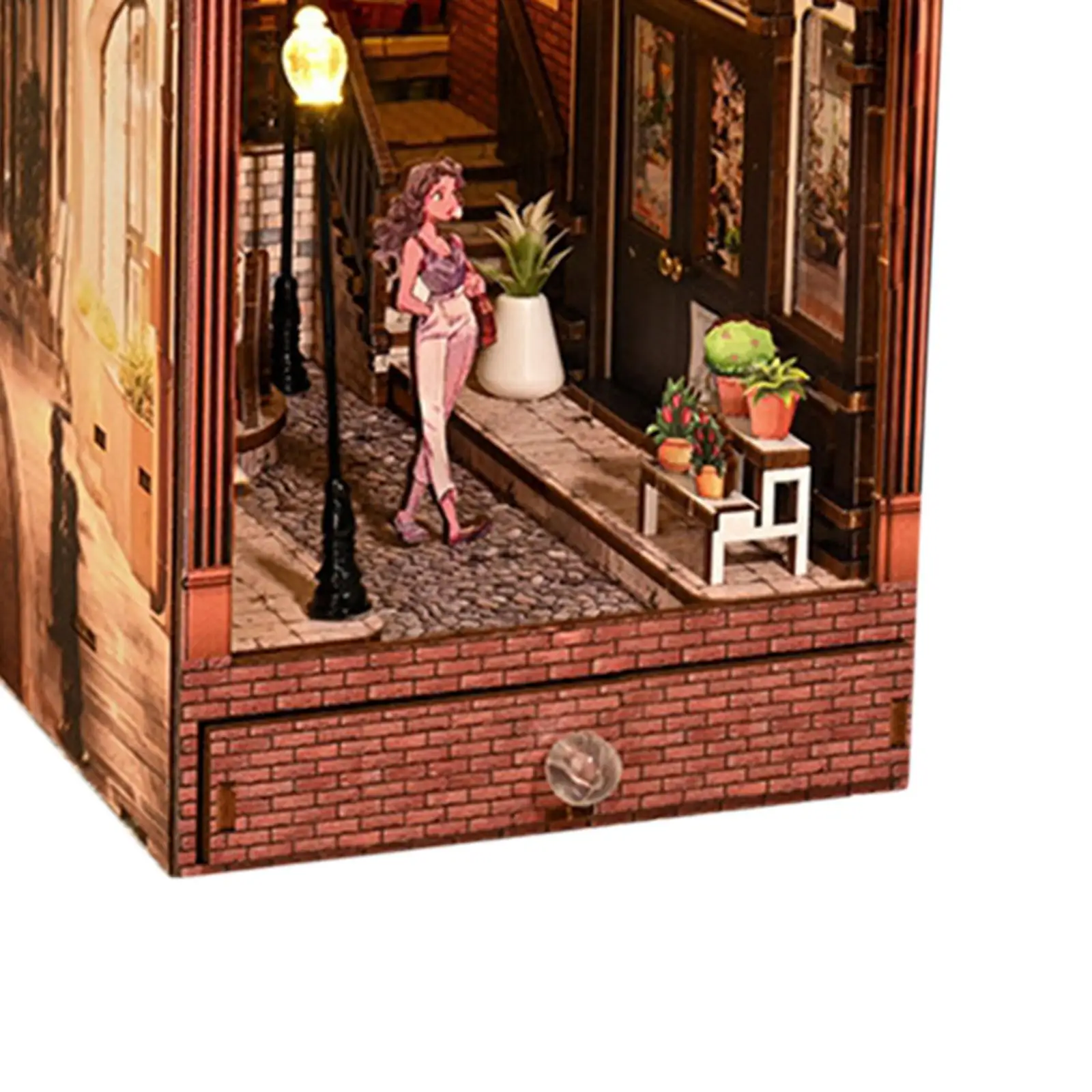 

DIY Kits Dollhouse DIY Miniature Kits Bookshelf Insert Decor, Bookend Stand Kits for Boys Children