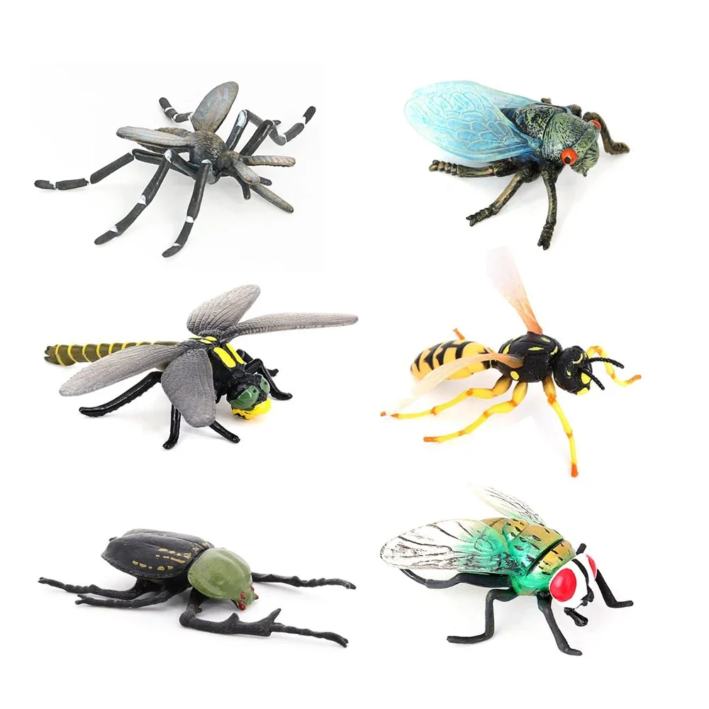 プラスチック昆虫フィギュアカブトムシ蜂クモモデルおもちゃ動物置物アクションフィギュアミニチュア動物子供のおもちゃキッズギフト