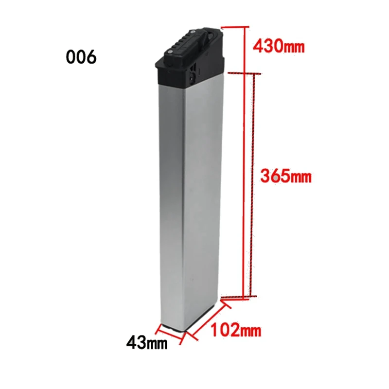 Electric Bike Lithium Battery Box Folding Bicycle Battery Battery Case Aluminum Alloy Shell 18650 Holder Cover Style 006