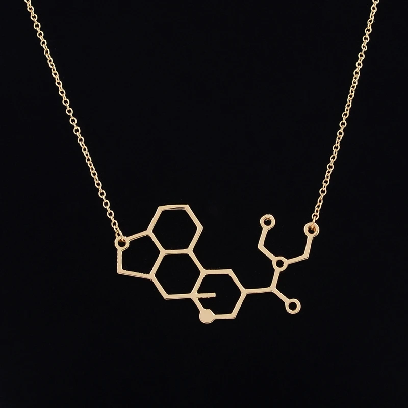 New Arrival Stainless Steel Molecule LSD Necklaces for Women Men Structure Chemistry Science Jewelry Graduation Gifts