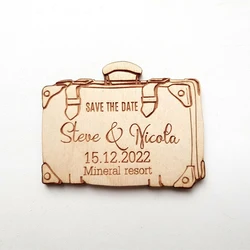 Wedding save the date luggage magnets, wooden magnet save the date , luggage magnet, travel bag