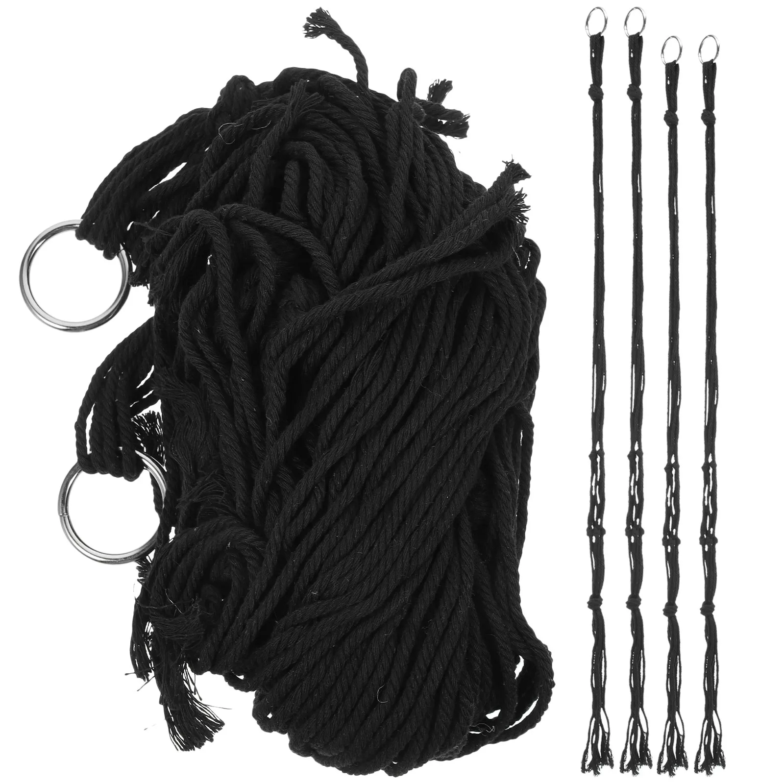 6Pcs Macrame Plant Hangers Woven Hanging Pot Holders Flower Pot Basket Net Handcrafted Rope Plant Holder for Indoor Outdoor Wall