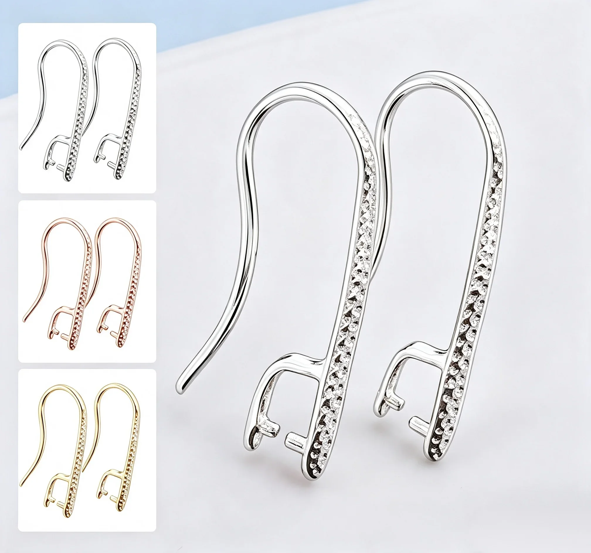 10Pcs U Shape Earring Hook Platinum Plated French Ear Wires Open Dangle Earring Findings for DIY Earring Making