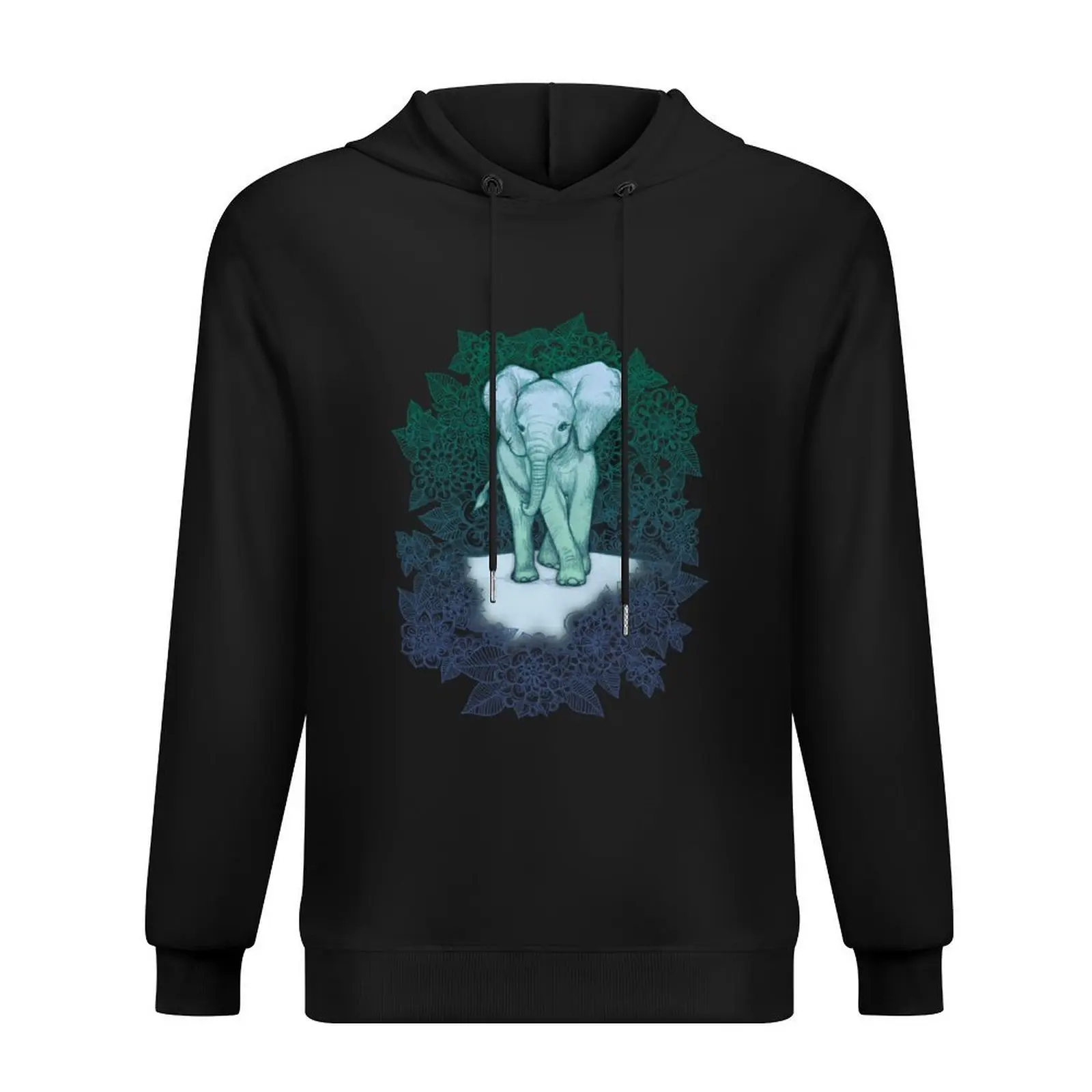 

Emerald Elephant in the Lilac Evening Hoodie men's sweat-shirt mens clothing men clothing mens clothes hoodie streetwear