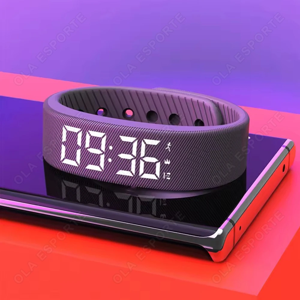 LED Digital Smart Wristbands Waterproof Smart Clock Smartband With Running Pedometer Monitor Smart Band Vibration Alarm Reminder