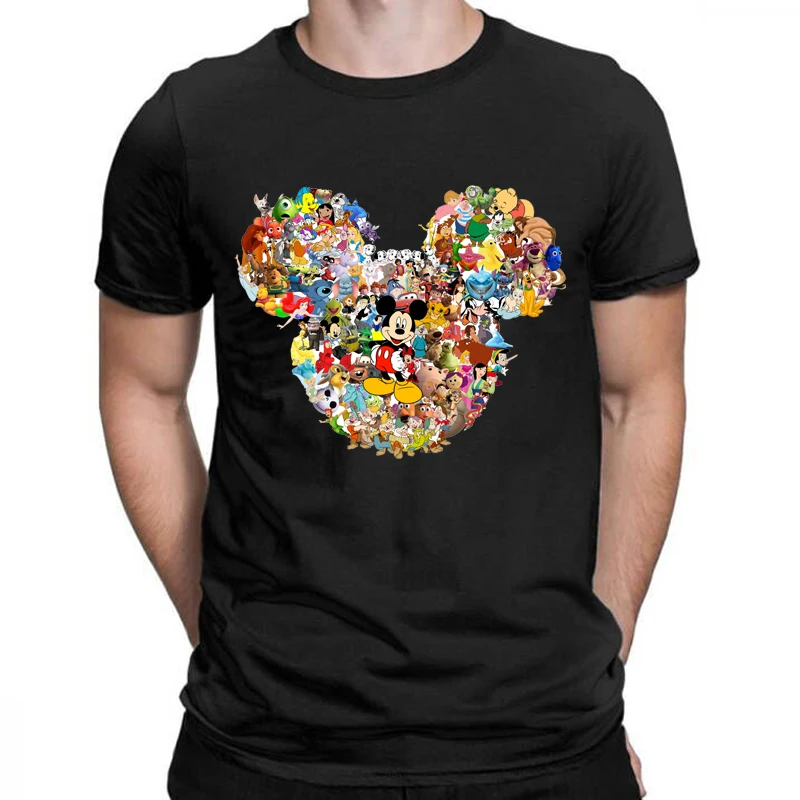 

Disney Mickey Mouse Men T Shirt Cute Cartoon Women's Tshirts Fashion Tee Shirt MALE Clothes Top T-shirt Female Футболка Camiseta