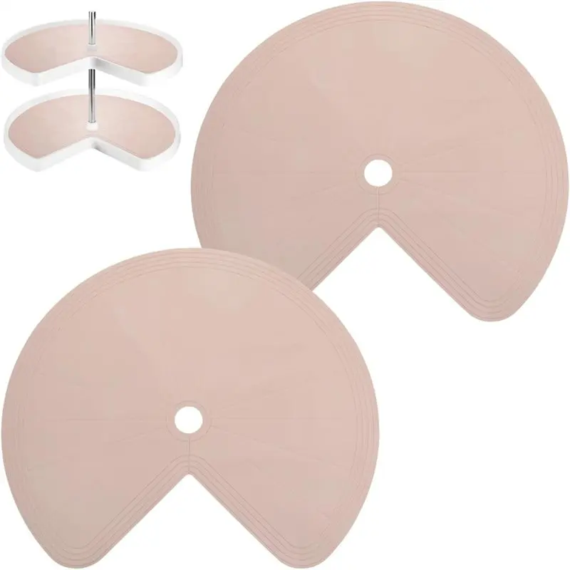 

A59Z-2-Pack Non-Slip Silicone Lazy Susanshelf Liners, Dual Tier Organizer Mats, Heatresistant Fridge Pads, For Drawers