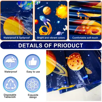 太空主題桌布,3 件套外太空派對桌布套裝 - 太空人桌布,太空生日派對桌布 8 最佳銷售 封面桌 - №8