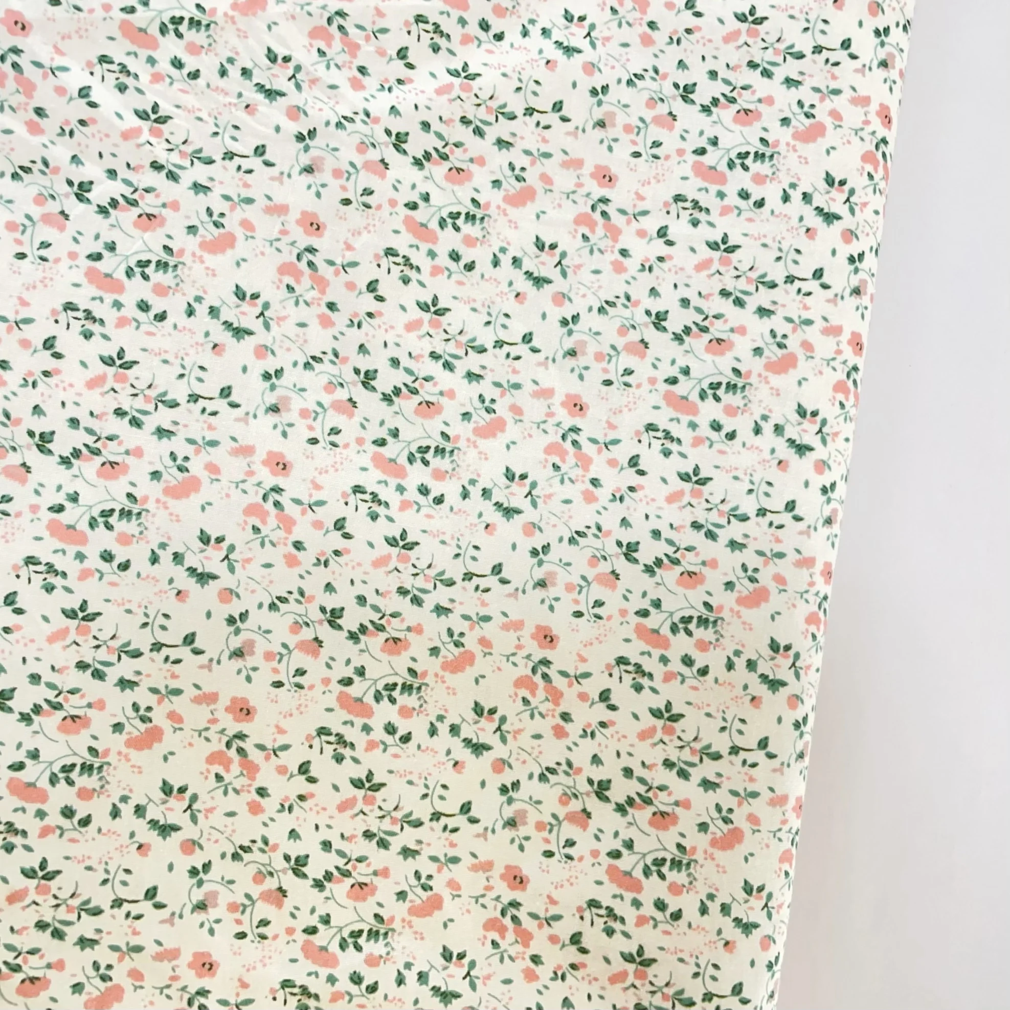 100% Cotton Floral Fabric Soft Pink Small Flower Print Sewing Material for Baby Dress Kids Clothing Diy Handmade Home Textiles