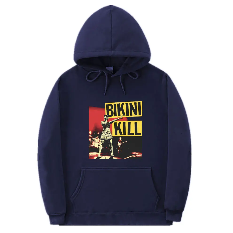 Punk Rock Band Bikini Kill Graphic Print Hoodie Riot Grrrl Kathleen Hanna Tracksuit Men Women Casual Oversized Pullover Hoodies