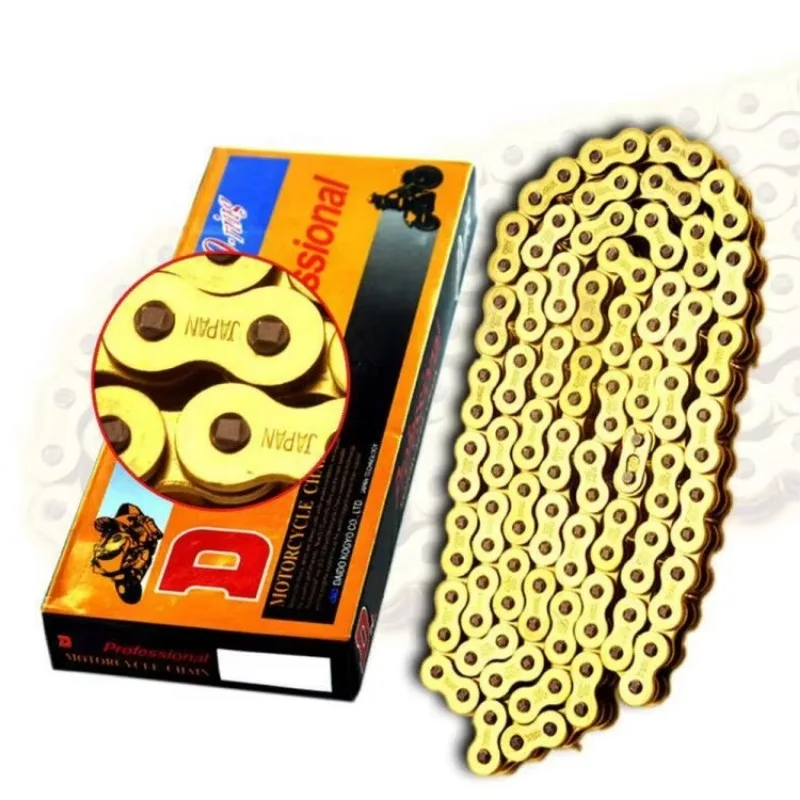 Pogrubiony złoty łańcuch do motocykli terenowych DID428 DID520 DID525 DID530 z mechanizmem rozrządu i łańcuchem