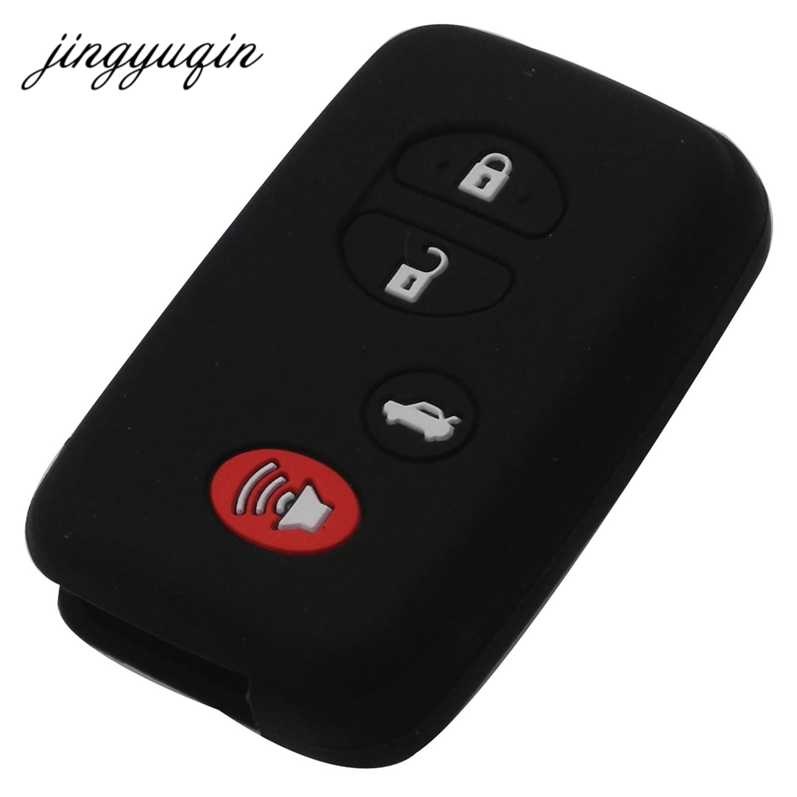 jingyuqin Skin Silicone Key Cover for Toyota Camry Highlander Prado Crown Land Cruiser Prius Aqua Hilux Rav4 4 Button Key Case