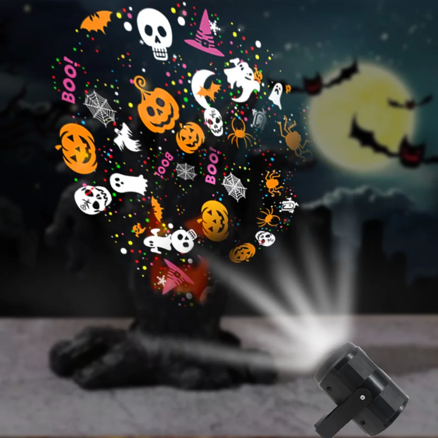 1 قطعة جهاز عرض الهالوين ضوء كفاءة في استخدام الطاقة LED غطاء مصباح السقف USB بالطاقة الجهد المنخفض 16 أنماط نابضة بالحياة للحزب