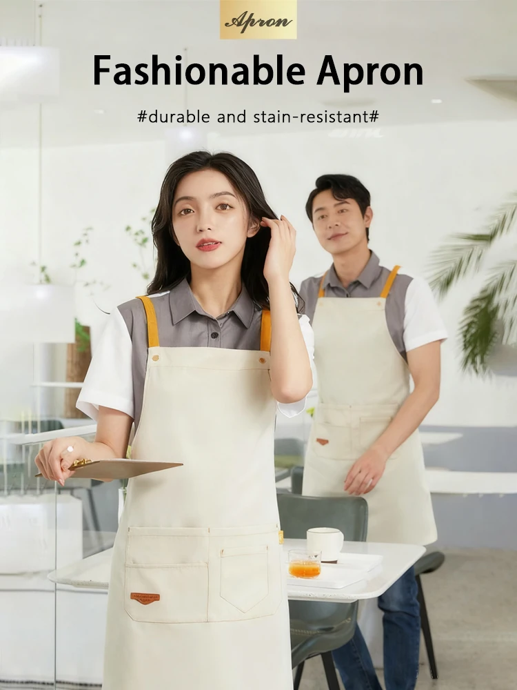 

Premium Neck Tie Work Apron - Multi-Industry Use for Western Restaurants Hot Pot Shops Cafes Supermarkets & Bubble Tea Stores