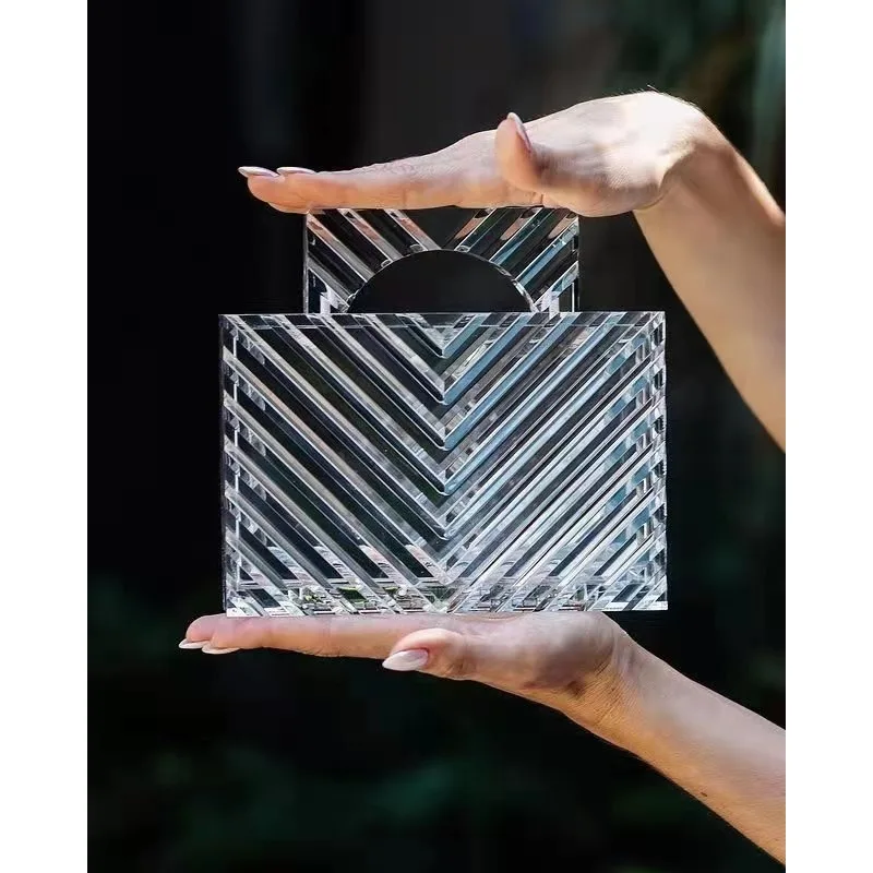 

Transparent Women's Fashion Trend Portable Acrylic Bag Simple Dinner Clutch Bag Women Luxury Designer Bags Bolso De Fiesta Mujer