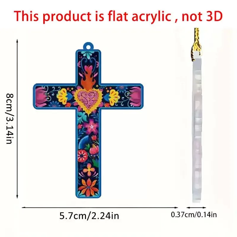 مجموعة واحدة من المعلقات المصنوعة من الأكريليك لعيد الفصح، تعليق سيارة مسطح متقاطع، ديكور أثاث مفتاح حقيبة الظهر الإبداعية
