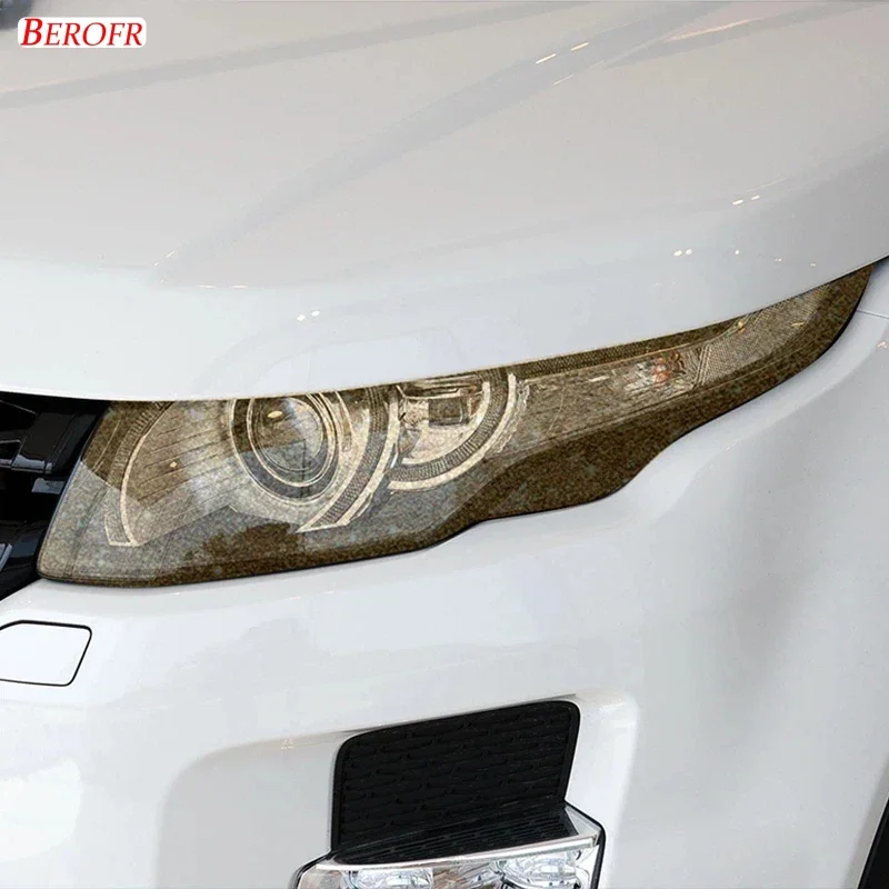

2 Pcs Car Headlight Protective Film Smoked Black Tint Wrap Vinyl Transparent TPU Sticker For Range Rover Evoque L538 2012-2018