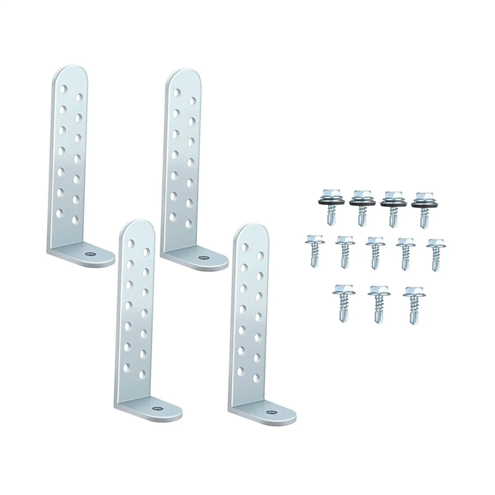 나사가 포함된 허리케인 콘덴서 브래킷 4개, 금속 휴대용 타이 다운 키트