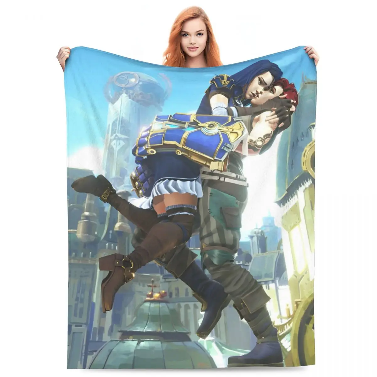 Vi And Caitlyn Kiramman Arcane Knitted Blankets Flannel Throw Blanket Summer Air Conditioning Decoration Soft Warm Bedsprea