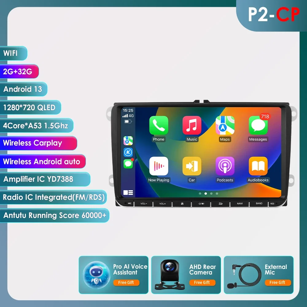 Android Auto Radio Voor Vw Golf 5 Polo Sedan Passat B6 Cc Radio Touran Scirocco Caddy Jetta Skoda Seat Auto Multimedia Audiospeler