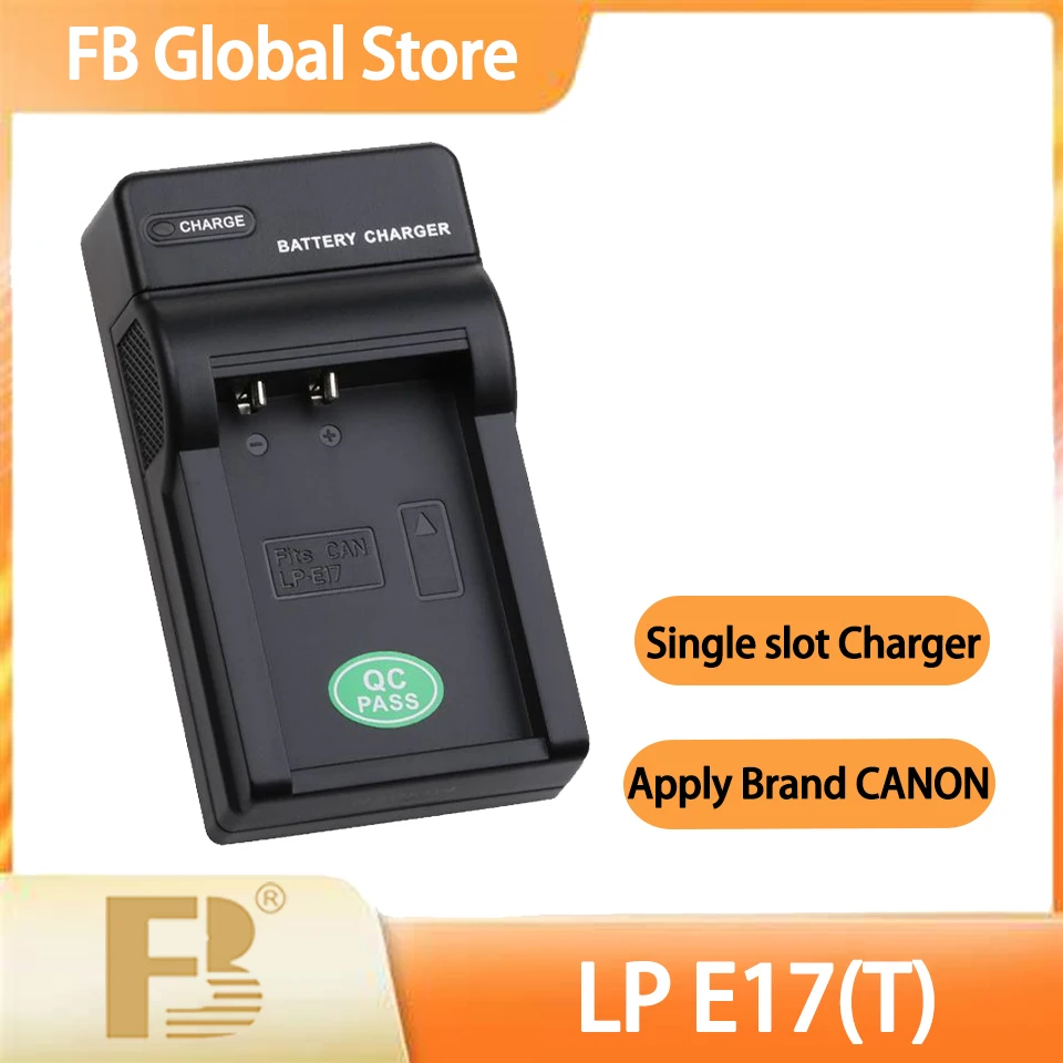 FB LP-E17(T) Single Slot Micro USB Input Port Lightweight Portable Camera Battery Charger Compatible with Canon