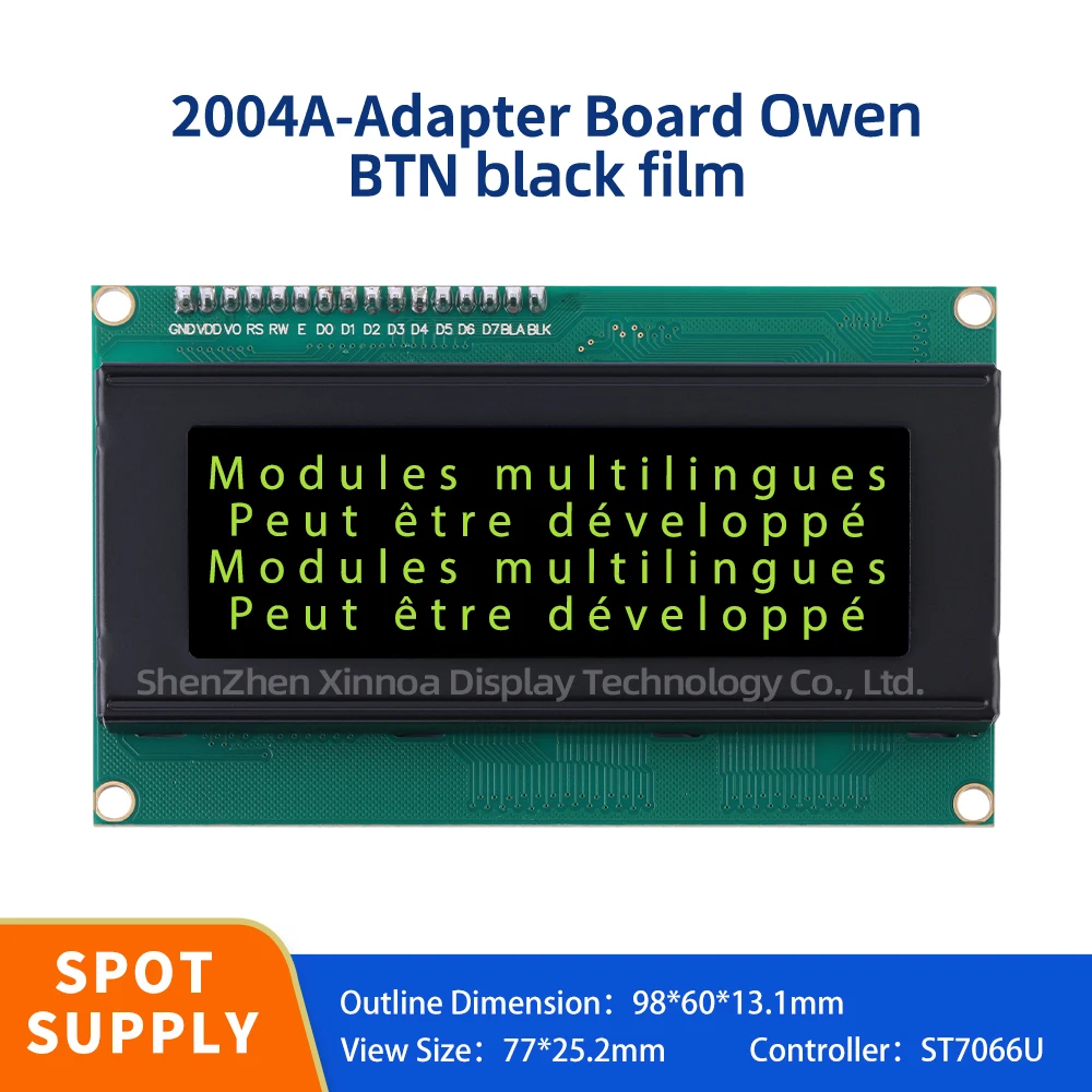 

Support Solution Development BTN Black Film Yellow Letters European 2004A IIC Adapter Board Character LCD Module Display Screen