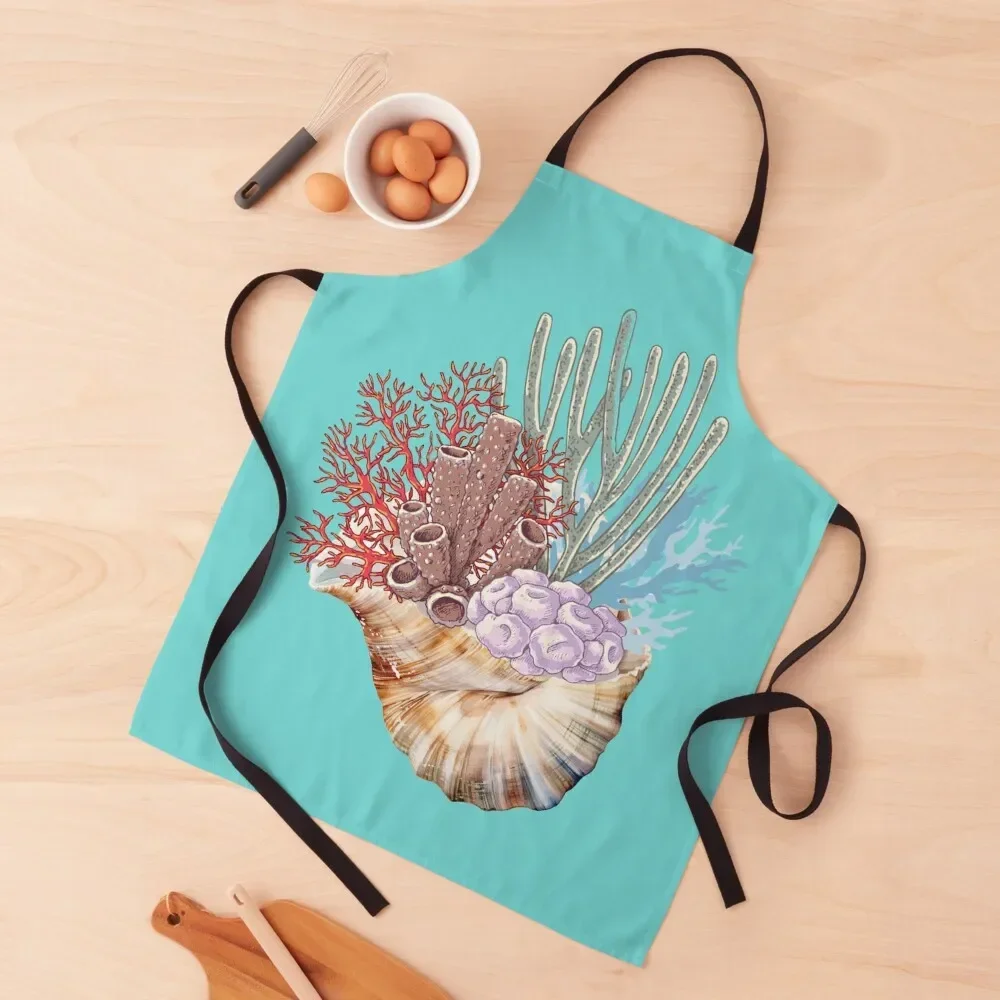 

Seashell and Corals Apron Cute Kitchen Accessories innovative kitchen and home items kitchen gadgets women's kitchens Apron
