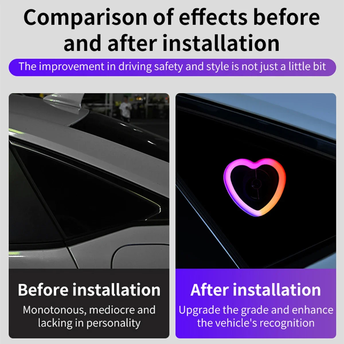 Neon Light Symphony Car Triangle Window LED Ambient Light with Suction Cup USB APP Control Interior Atmosphere Breathing Lamp