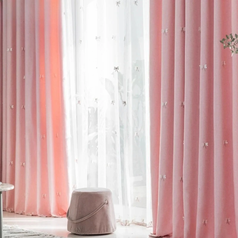 Custom  Size！！Modern Minimalist Embroidered Blackout and Sunshade Classic Curtains for Living Dining Room Bedroom Decor Window