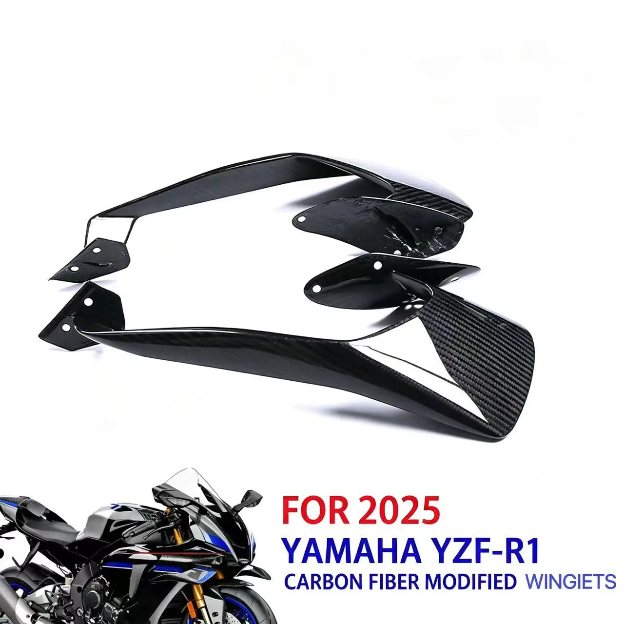 Suitable for Yamaha R1 2025 motorcycle accessories - 100% pure dry carbon fiber drag reduction fairing for the wind deflector