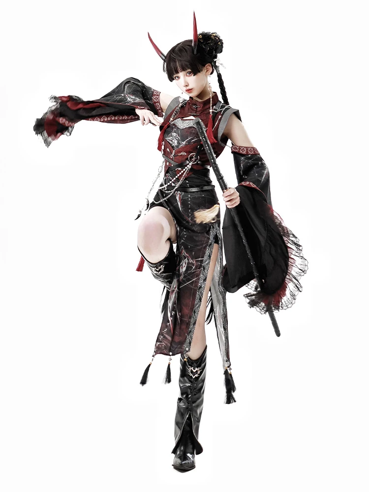 New original authentic Chinese martial arts Chinese style sweet cute super cool lolita dress cosplay set