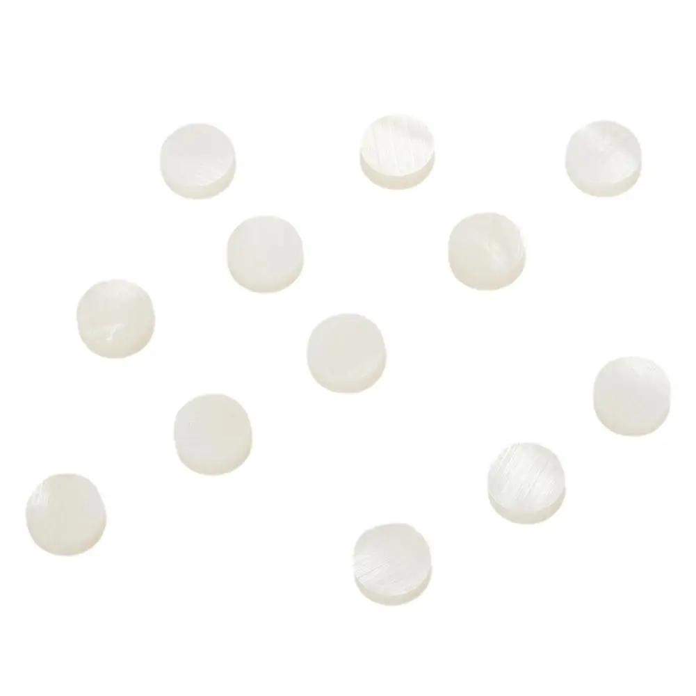 White Mother of Pearl Inlay Dots for Guitar Fretboard, 12PCS 6MM Tone Points, Perfect for DIY Jewelry Making or Repairing