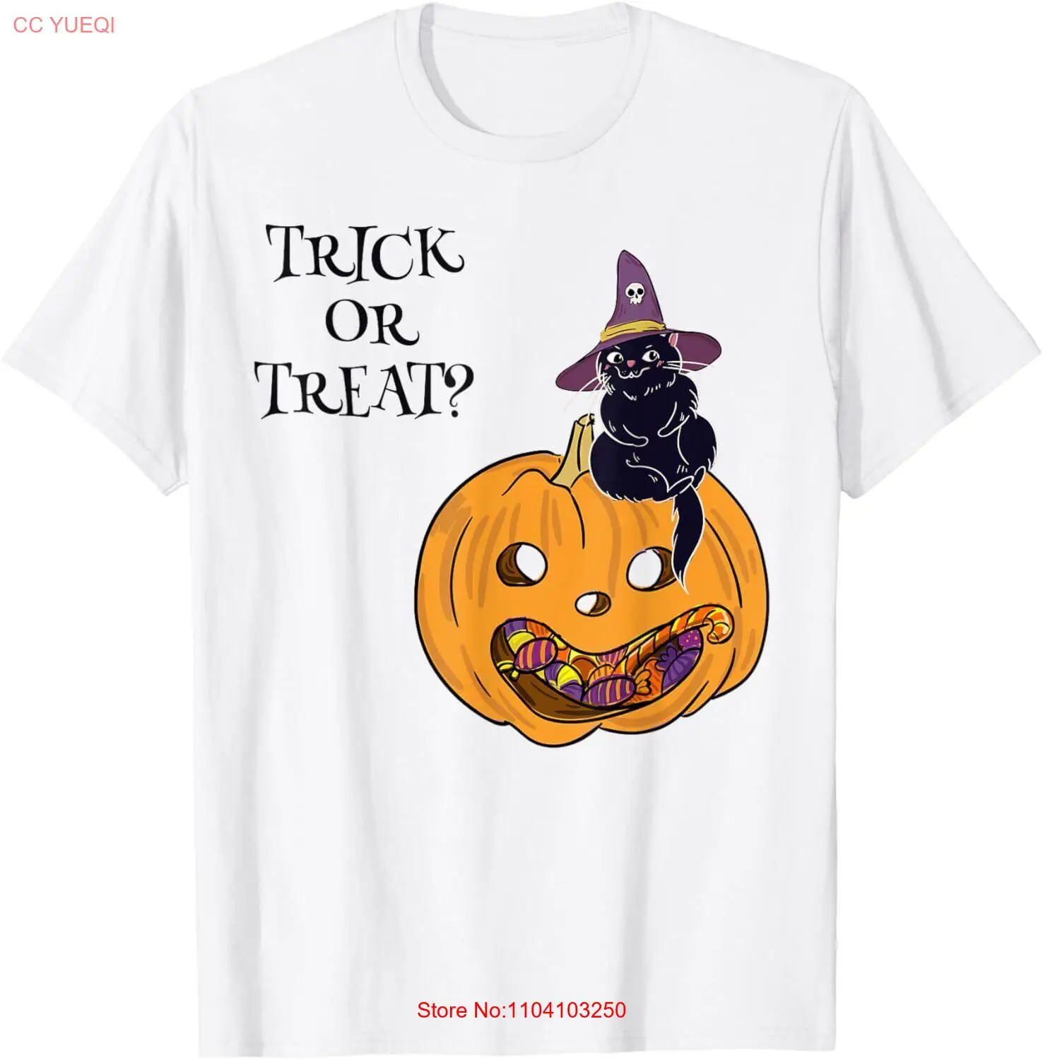 Boo-tiful Halloween, Pumpkin, Cat In Witch's Hat. T-Shirt