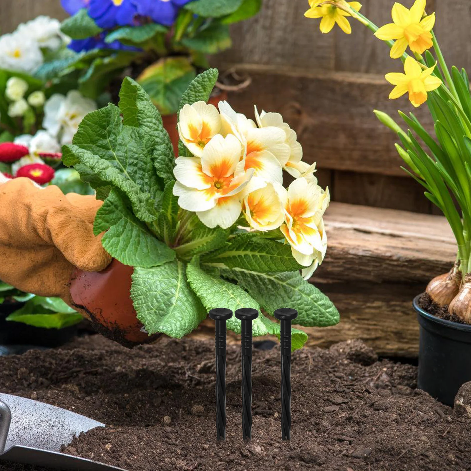 

30pcs Plastic Garden Stakes Edging Landscape Pegs Ground Nails Camping Tarp Pins Lawn Fixing Spiral Grass Anchor