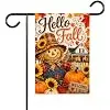 Fall Scarecrow Garden Flag 12x18 Inch, Double-Sided Sunflower Autumn Decor llz