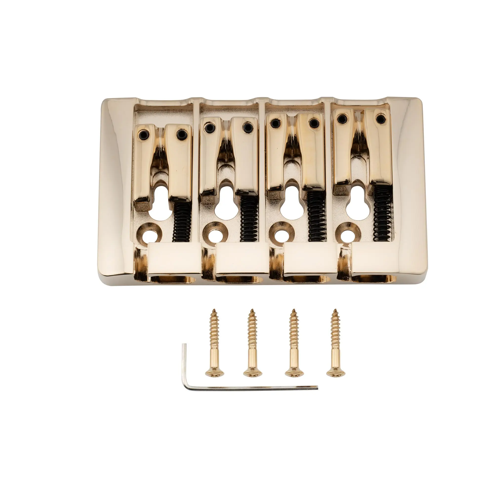 

Musiclily Pro 19mm Pre-Radiused Hard Zinc 4-String Bass Bridge, Gold