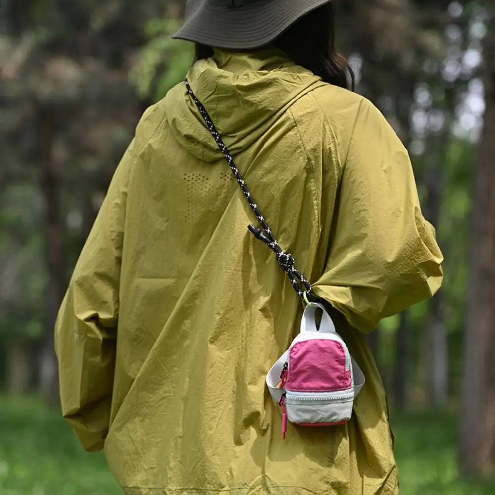 High Quality Colorful Mini Backpack Coin Purse Color-blocked Harajuku Mini Crossbody Bag Portable Casual Canvas Coin Bag Key Bag