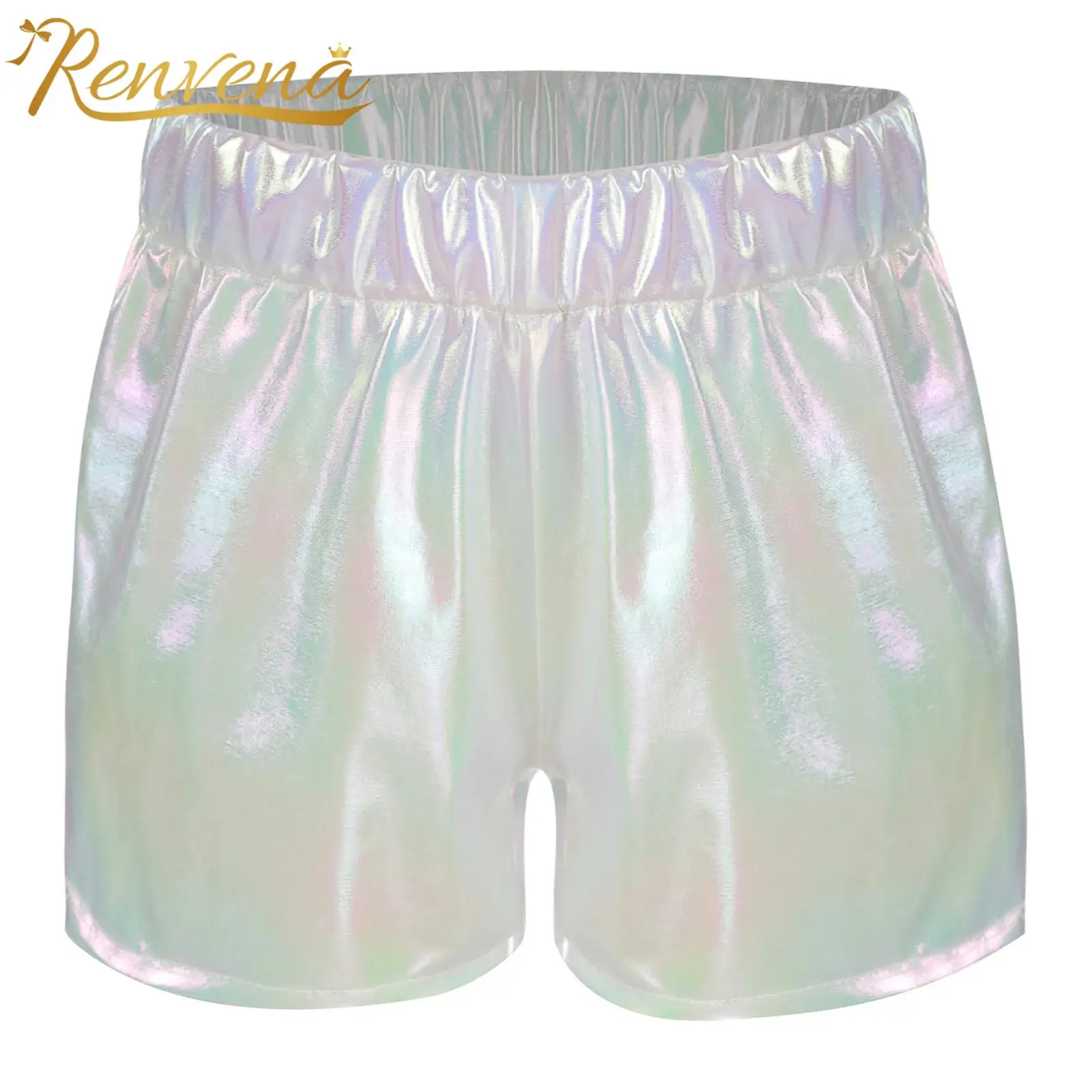 

Fashion Children's Shorts Kids Girls Metallic Shorts Elastic Waistband Sparkly Shorts Short Pants Streetwear Jazz Dance Costume