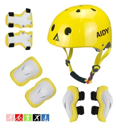 Boy Girl Protective Gear Roller Skating Helmet Set Skateboard Balance Bike Knee Elbow Ankle Brace Outdoor Sports Protection