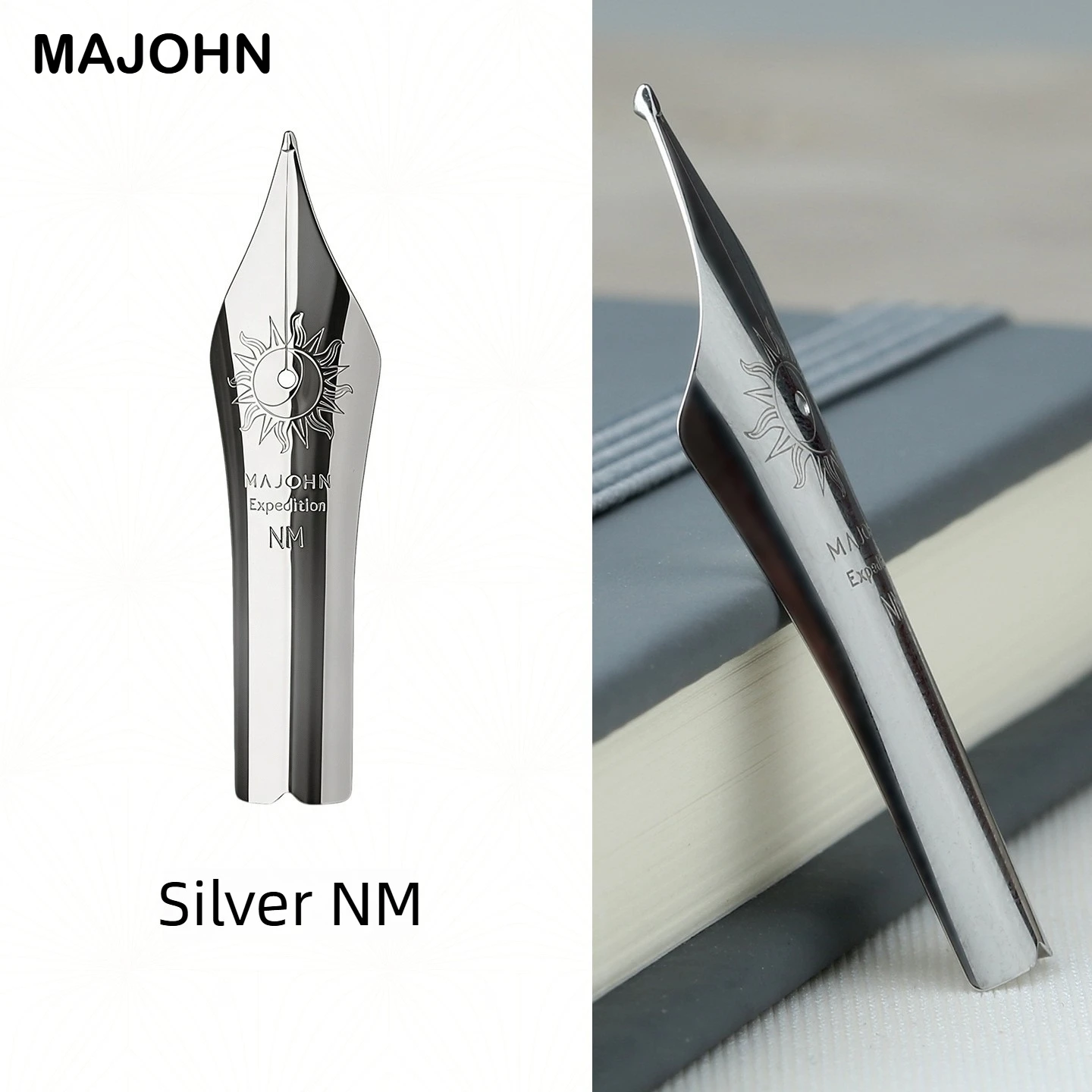 MAJOHN No. 8 40 Long Blade Sharpening Pen Nibs NF NM0.6~0.8 Hand Polished Large Iridium Pen Tip Stationery School Supplies