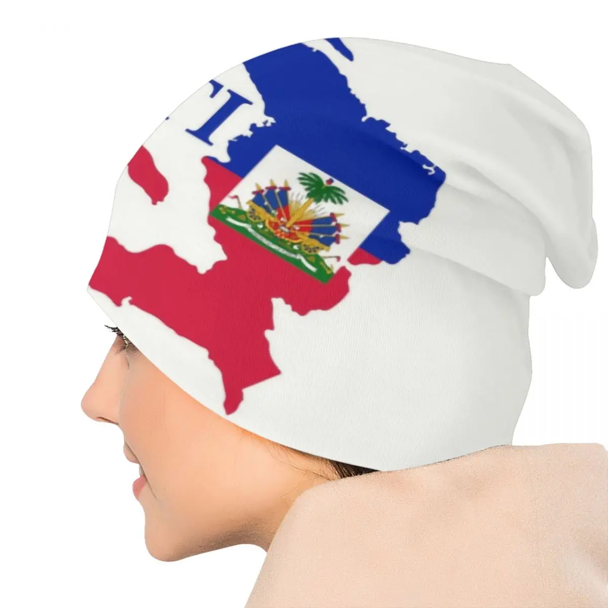 Haiti Map Flag Skullies Beanies Caps Men Women Unisex Trend Winter Warm Knitting Hat Adult Haitian Patriotic Bonnet Hats