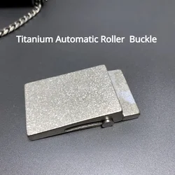 Titanium Automatic Roller Buckle Anti-Allergy Metal Genuine Leather Belts Men's Business Casual Strap Waist Accessories 35/38mm