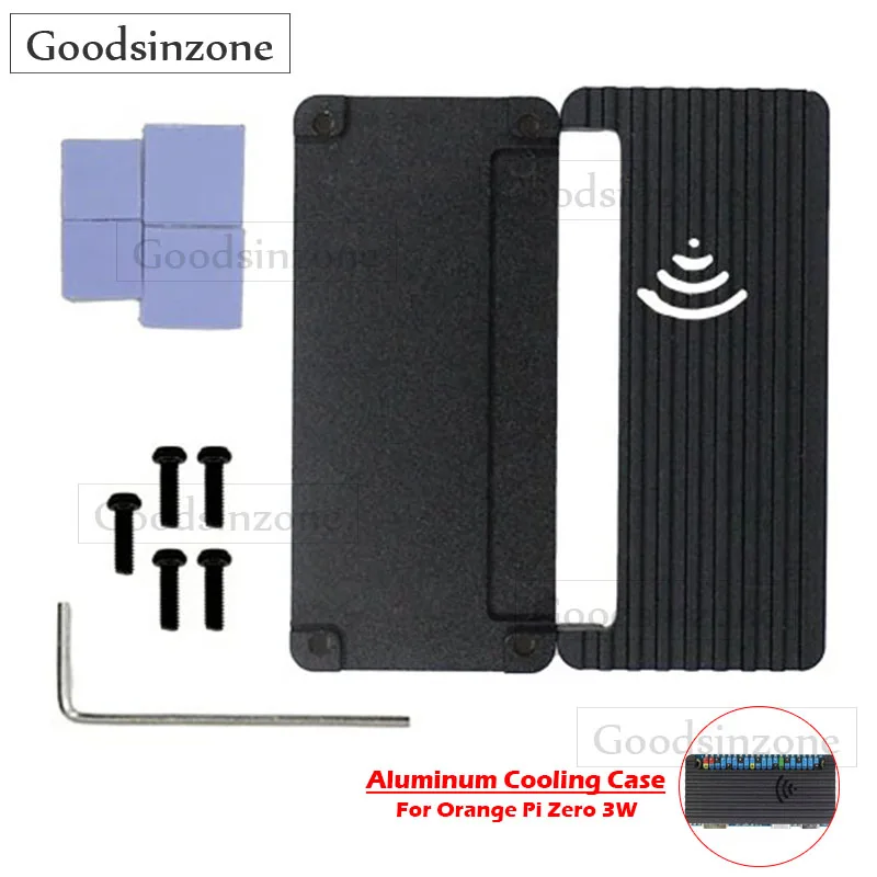 Orange Pi Zero 3W Aluminum Cooling Case – Thermal Shell with Silicone Pads & Screw Kit for OrangePi Zero 3 W