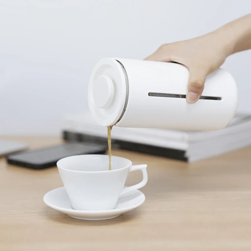 Timemore-フレンチプレスコーヒーマグ、メーカー器具、マグ、ポット、キッチン、家庭、旅行、オフィス、小さなu、白、黒、450ml